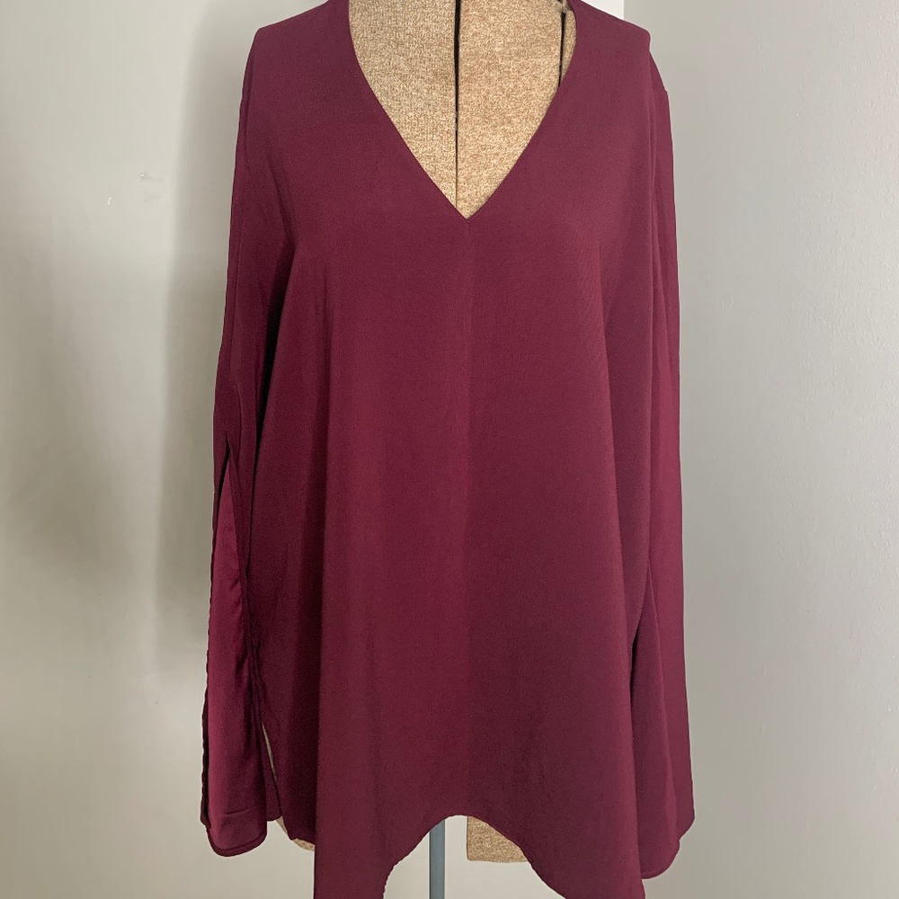 Burgundy Maternity Blouse